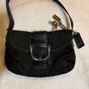 Coach Black Shoulder Bag with Silver Accents